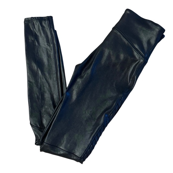 Spanx Faux Leather Moto Leggings Black Women’s Size Small 20136R - Picture 10 of 11